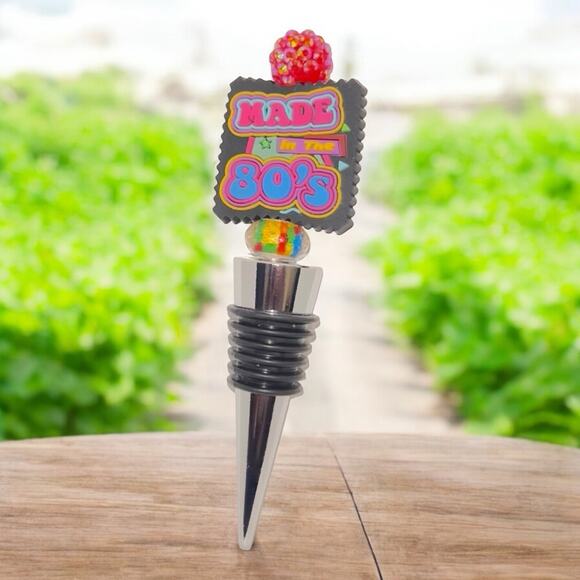 Made in the 80’s Beaded Wine Bottle Stopper - Picture 1 of 1